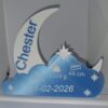 Gepersonaliseerd naambord Gepersonaliseerd geboortebord met maan, wolk en naam