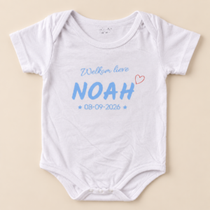 Gepersonaliseerde babyromper epersonaliseerde babyromper met naam en geboortedatum
