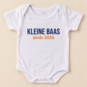 Gepersonaliseerde babyromper met eigen tekst Babyromper met eigen tekst in twee kleuren