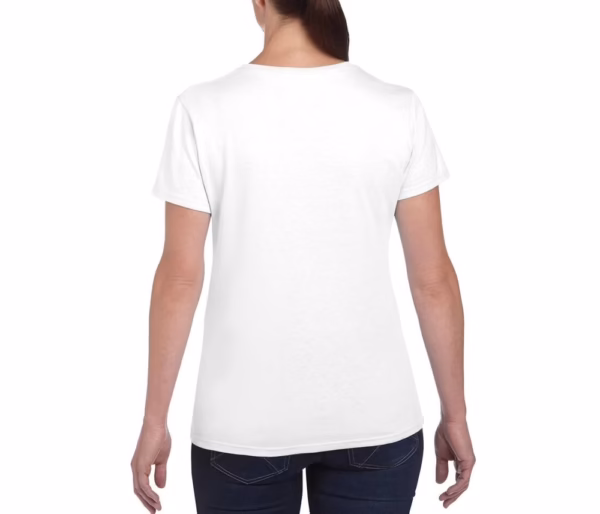 Gepersonaliseerd dames T-shirt achterzijde Gepersonaliseerd dames T-shirt met eigen tekst of ontwerp